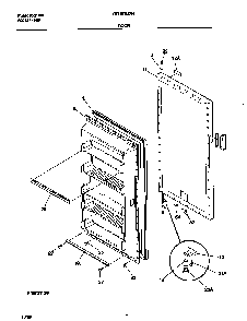 Door Diagram and Parts List for GFU09M2HW4  Gibson Freezer