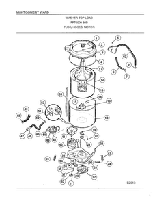 Tubs/hoses/motor Diagram and Parts List for 6009-80B  Frigidaire Washer