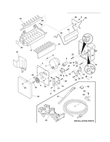 Ice Maker Diagram and Parts List for EW23CS85KS1  Electrolux Refrigerator