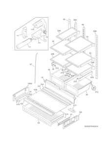 Shelves Diagram and Parts List for 25370342417  Kenmore Refrigerator
