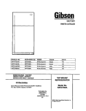 COVER Diagram and Parts List for GRT21N6AW0  Gibson Refrigerator