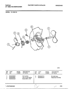 Bi-metal Assy Diagram and Parts List for 61-1083-10  Frigidaire Dishwasher