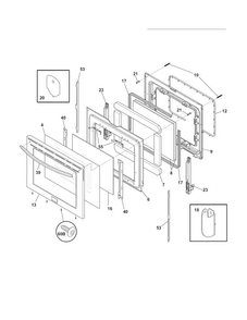 Door Diagram and Parts List for CGEF3055MFE  Frigidaire Range