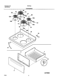 TOP / DRAWER Diagram and Parts List for TEF353AQE  Tappan Range