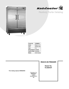 01 - COVER SHEET Diagram and Parts List for KCBM48FS  Frigidaire Freezer