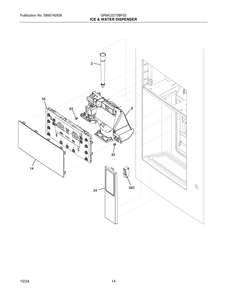 Ice And Water Dispenser Diagram and Parts List for GRMC2273BF02  Frigidaire Refrigerator
