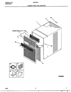 Cabinet Front/wrapper Diagram and Parts List for 5060009  Frigidaire Air Conditioner