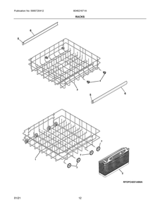 Racks Diagram and Parts List for 804621671A  Frigidaire Dishwasher