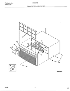 Cabinet Front And Wrapper Diagram and Parts List for 5138007E  Frigidaire Air Conditioner