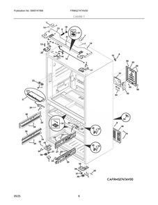 Cabinet Diagram and Parts List for FRMS274TAV00  Frigidaire Refrigerator