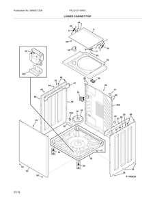 Lower Cabinet/top Diagram and Parts List for FFLG1011MW3  Frigidaire Washer Dryer Combo