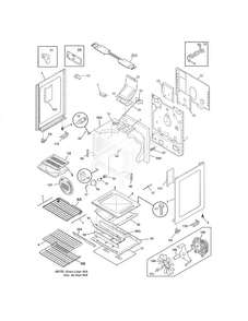 Body Diagram and Parts List for BGGF3042KFP  Frigidaire Range