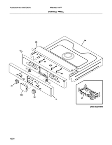 Control Panel Diagram and Parts List for FPEW3077RFF  Frigidaire Wall Oven