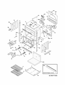 Lower Oven Diagram and Parts List for 79047773402  Kenmore Wall Oven