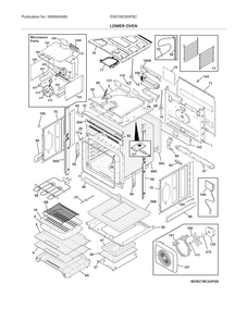Lower Oven Diagram and Parts List for EW27MC65PSC  Electrolux Microwave Oven Combo