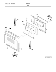 Door Diagram and Parts List for FFEF3009PWC  Frigidaire Range
