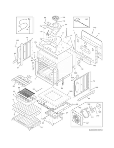 Upper Oven Diagram and Parts List for EI30EW45PSC  Electrolux Wall Oven