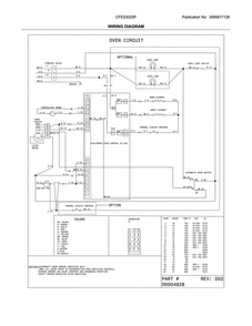 Wiring Diagram Diagram and Parts List for CFES3025PBG  Frigidaire Range