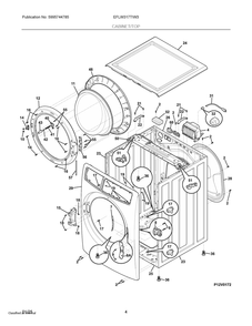Cabinet/Top Diagram and Parts List for EFLW317TIW3  Frigidaire Washer
