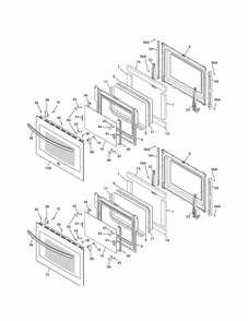 Doors Diagram and Parts List for 79049533312  Kenmore Wall Oven