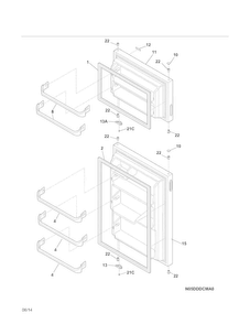 Doors Diagram and Parts List for 2536172201E  Kenmore Refrigerator