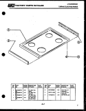 COOKTOP PARTS Diagram and Parts List for AS139K1K1  Frigidaire Range