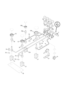 Burner Diagram and Parts List for FGC30S4HDA  Frigidaire Cooktop