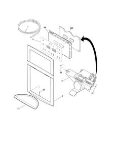 Controls & Ice Dispenser Diagram and Parts List for FGHB2735NP0  Frigidaire Refrigerator