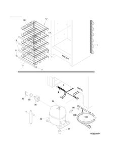 System Diagram and Parts List for 25321742510  Kenmore Freezer