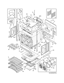 Lower Oven Diagram and Parts List for E30EW85PPSA  Electrolux Wall Oven