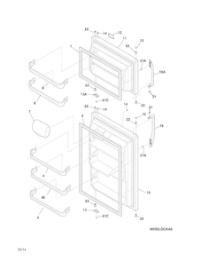 Doors Diagram and Parts List for FFTR1817LBJ  Frigidaire Refrigerator