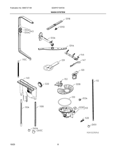 Part Location Diagram of 807036109 Frigidaire ARM ASSEMBLY, BOTTLE WASH