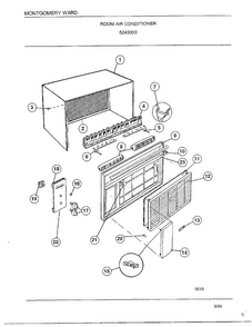 Room Air Conditioner Diagram and Parts List for 5243000  Frigidaire Air Conditioner