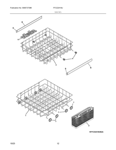 Racks Diagram and Parts List for FFCD2418UB4A  Frigidaire Dishwasher