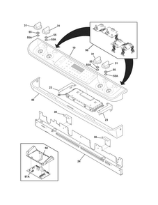 Backguard Diagram and Parts List for CPES3085KF6  Frigidaire Range