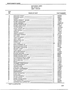 Chest Freezer Page 2 Diagram and Parts List for 89456-7B  Frigidaire Freezer