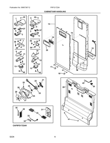 Cabinet/Air Handling Diagram and Parts List for FRFG1723AV00  Frigidaire Refrigerator