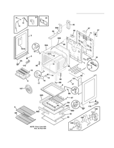 Body Diagram and Parts List for FGEF3032MWC  Frigidaire Range