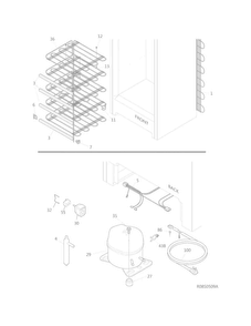 System Diagram and Parts List for FFFU21M1QWA  Frigidaire Freezer