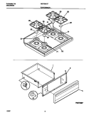TOP / DRAWER Diagram and Parts List for MGF354CFSA  Frigidaire Range