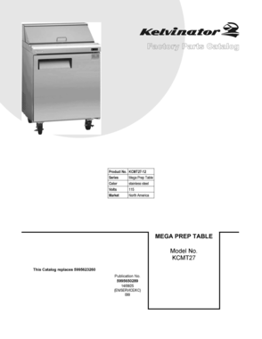 01 - COVER SHEET Diagram and Parts List for KCMT27-12  Frigidaire Miscellaneous