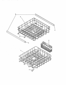 Racks Diagram and Parts List for 58714013411B  Kenmore Dishwasher