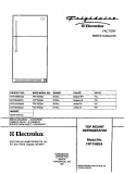 COVER Diagram and Parts List for FRT15IB3AT3  Frigidaire Refrigerator