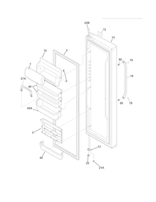 Refrigerator Door Diagram and Parts List for FGHC2342LF3  Frigidaire Refrigerator
