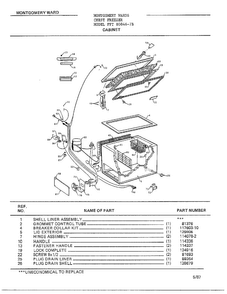 Cabinet Diagram and Parts List for 80846-7B  Frigidaire Freezer