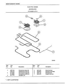 Backguard Page 2 Diagram and Parts List for 4869A  Frigidaire Range