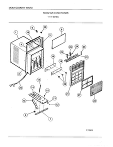 Room Air Conditioner Diagram and Parts List for 5078C  Frigidaire Air Conditioner