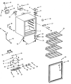 Cabinet Parts Diagram and Parts List for 5641324110  Kenmore Cooler