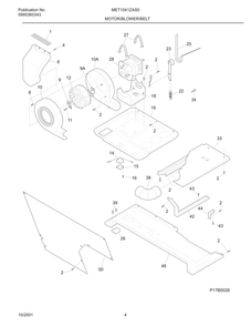 Motor/Blower/Belt Diagram and Parts List for MET1041ZAS0  Frigidaire Washer Dryer Combo
