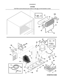 System Diagram and Parts List for 25360022610  Kenmore Refrigerator